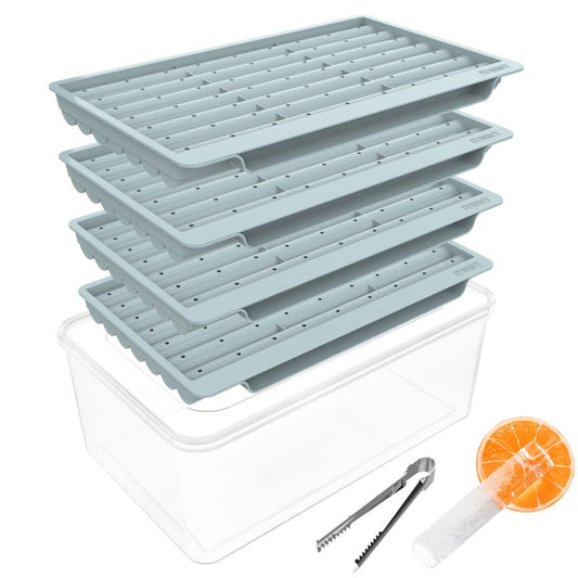 ITWIST Long Ice Cube Trays With Lid And Bin