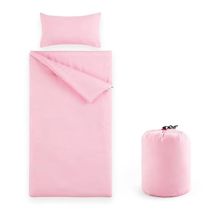 Sleeping Bag Zippered, Nap Mat with Matching Pillow