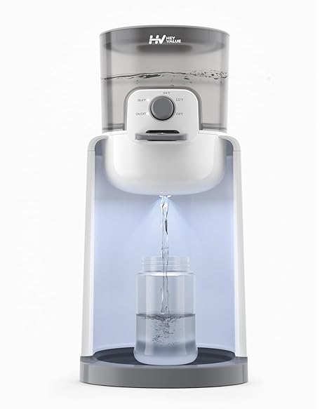 HEYVALUE Baby Bottle Warmer, Formula Maker with Night Light, 4 Temperature Control 72H Keep Warm, Detachable Tank, Instantly Dispenses Warm Water, Feed Baby More Easier & Healthier Gray