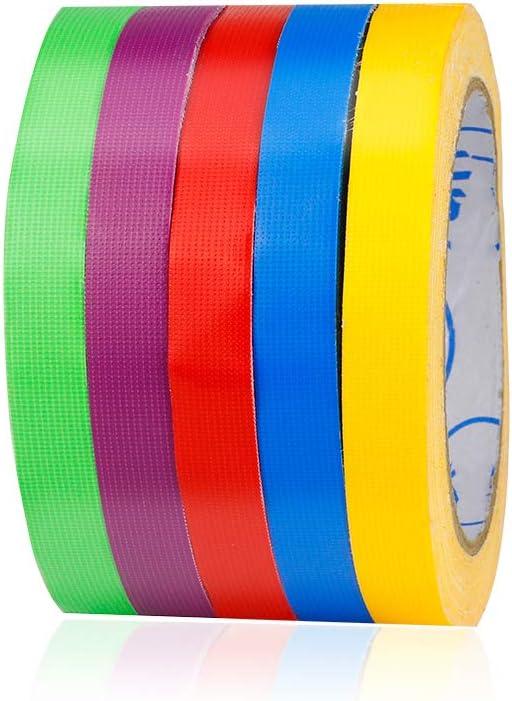 5- Pack TSAUTO Super Bright Colorful Duct Tape Multi Pack