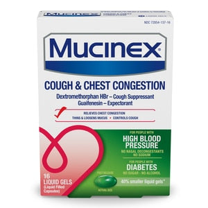 Cough & Chest Congestion Liquid Gels for Adults with High Blood Pressure