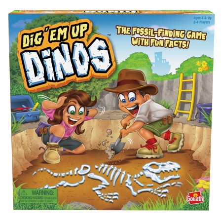 Goliath Dig Em up Dinos - El juego de construcción de dinosaurios para encontrar fósiles incluye datos divertidos sobre dinosaurios - 2-4 jugadores de 4 años en adelante