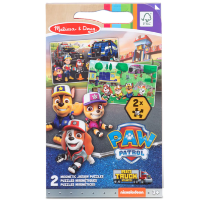 Melissa & Doug PAW Patrol Take-Along Magnetic Jigsaw Puzzles - Big Truck Pups (2 15-Piece Puzzles) - FSC-Certified Materials