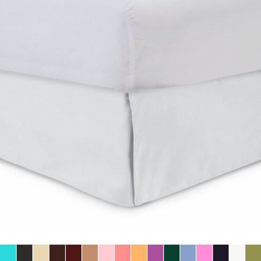 Tailored Bedskirt with Split Corner, Cotton Blend Bed Skirt with Platform