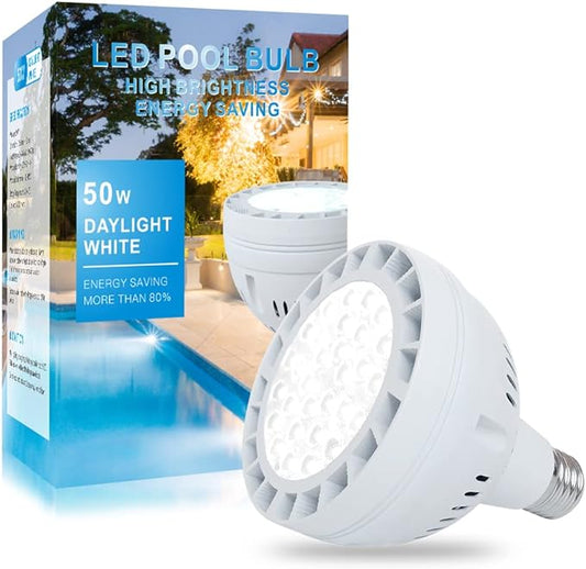 Luz LED para piscina enterrada, 12 V, 50 W, 5000 lm, luz blanca diurna, repuesto de bombilla LED para piscina tradicional de 300 ~ 800 W, compatible con accesorios de iluminación para piscina Pentair y Hayward