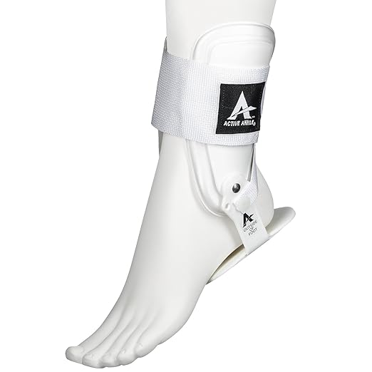 M Active Ankle T2 Ankle Brace, White Ankle Support for Men & Women, Ankle Braces for Sprains, Stability, Volleyball, Cheerleading