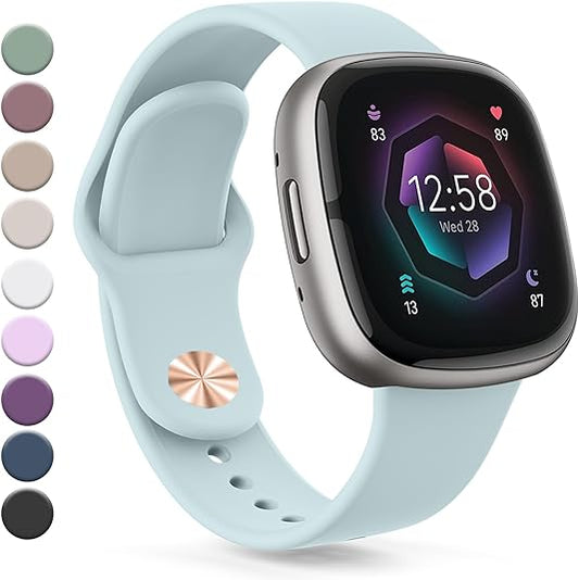 Correa compatible con Fitbit Sense 2 / Sense Bands, Fitbit Versa 4 / Versa 3 Bands Mujeres Hombres, Correa de repuesto de silicona suave para Fitbit Sense 2 / Versa 4 Smart Watch 