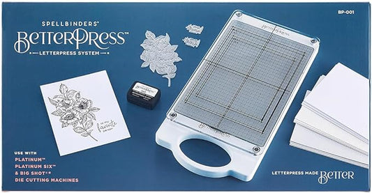 Máquina de impresión tipográfica Spellbinders BetterPress para fabricación de tarjetas y manualidades con papel, BP-001 (AMZ-028)