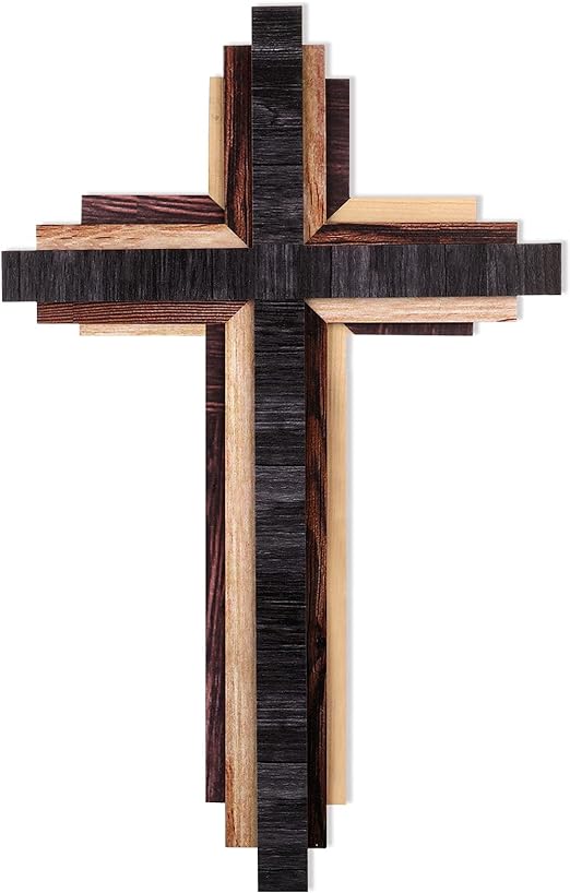 3D Multi-Color Wooden Wall Cross