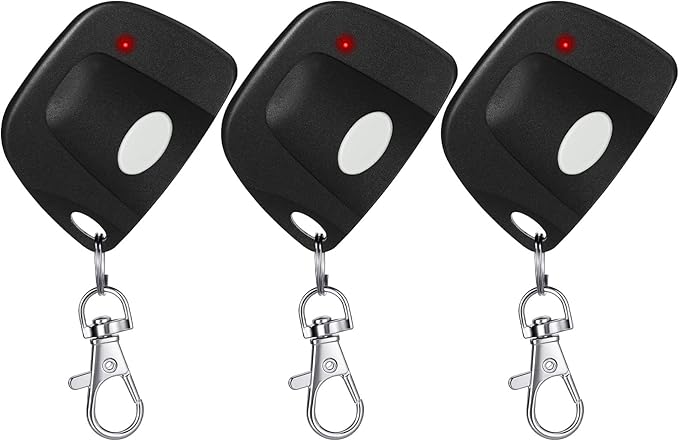 Kingdder 3 Pieces Garage Door Remote Compatible with Multicode 300mhz 10 Dip Switch 3089 3060 3070 Gate Opener Remote Gate Remote Control with Keychain(Black, White)