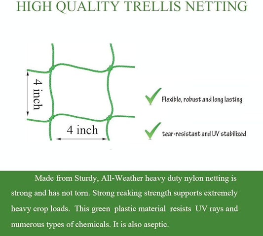 8.2' x 6.6' Garden Trellis Netting Heavy Duty for Climbing Plants, Cucumber, Vine, Fruits & Vegetables Tomato Plants Trellis Net, Climbing Vining Plants