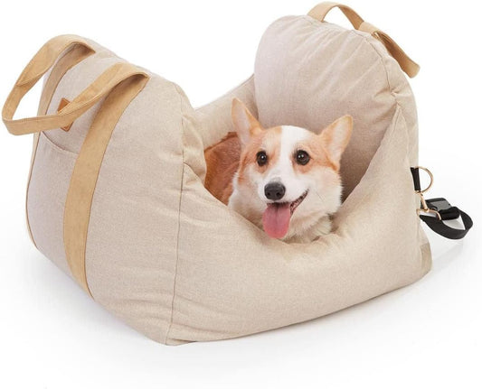 PET AWESOME Dog Car Seat, Puppy Booster Seat, Travel Carrier Bed for Small and Medium Pets