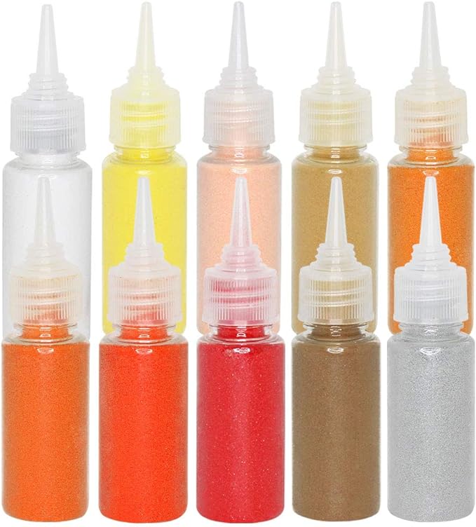 Just Artifacts Craft/Terrarium Sand 10pcs Assorted Colors Pack 1.25oz Bottles (Yellows) Yellows Small