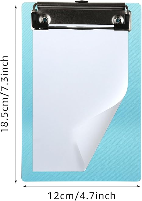 4.7x7.3" Plastic Small Clipboards, Multicolor