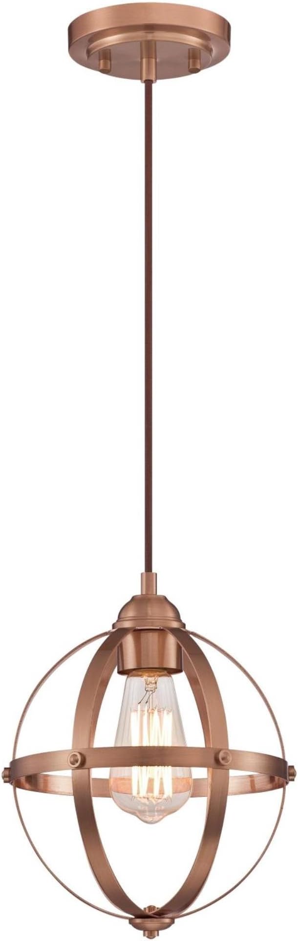 Westinghouse 6362100 Stella Mira One-Light Indoor Mini Pendant, Washed Copper Finish