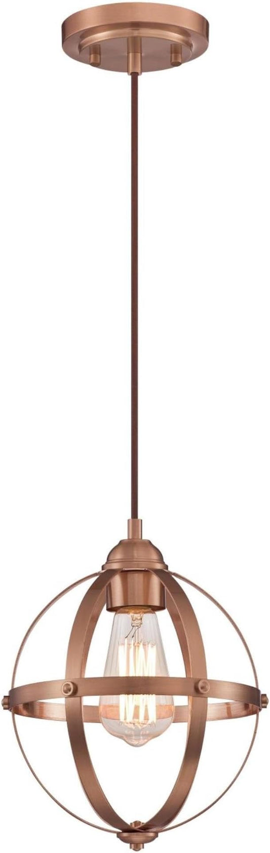 Westinghouse 6362100 Stella Mira One-Light Indoor Mini Pendant, Washed Copper Finish