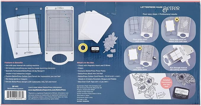 Spellbinders BetterPress Letterpress Machine/for Cardmaking and Paper Crafts/BP-001 (AMZ-028)