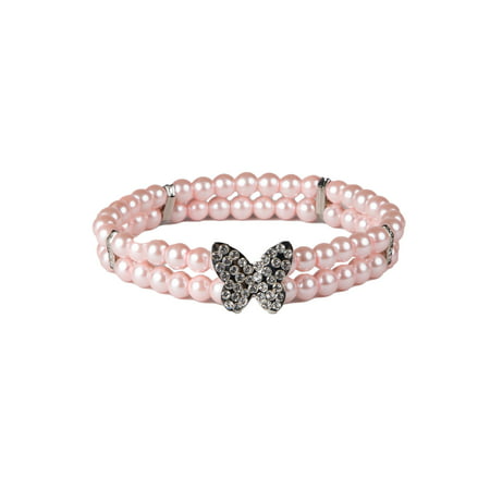 Doggy Parton Pink Sparkling Butterfly Neck Piece for Dogs, X-Small/Small