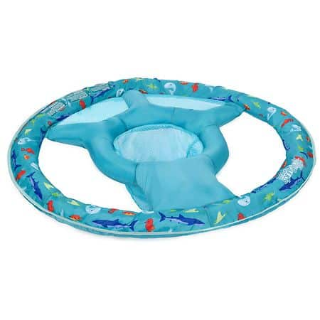 SwimWays Swim Step 2 - Flotador para piscina de primavera para niños pequeños, color azul verdoso y tiburones, de 2 a 4 años