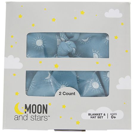 Moon & Stars Blanket & Hat Set