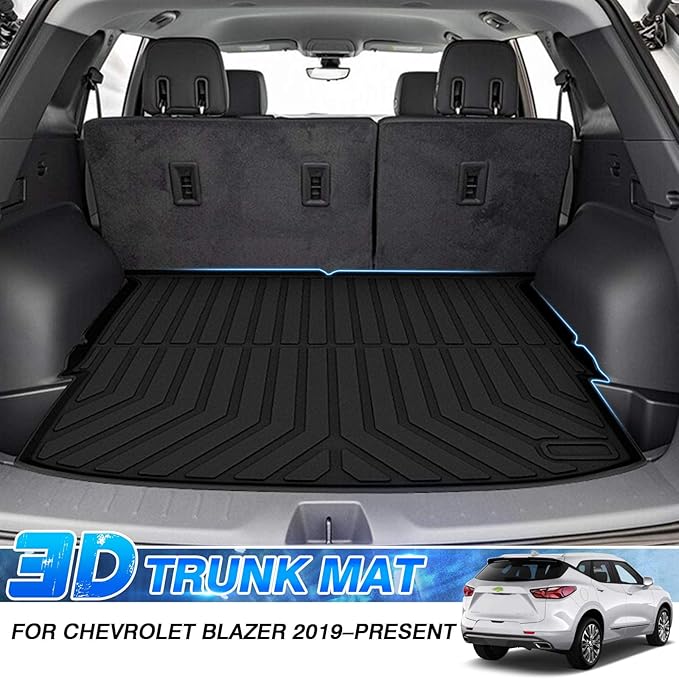 T TGBROS Cargo Mat Custom Fit for 2019-2022 Chevrolet Chevy Blazer Accessories All Weather Cargo Liner Rear Trunk Liner Black Non-Slip