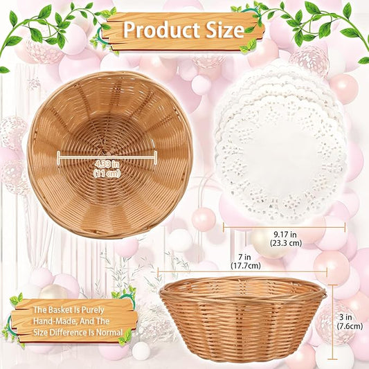 2 Pc Small Round Plastic Bread Basket