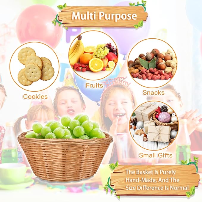 2 Pc Small Round Plastic Bread Basket