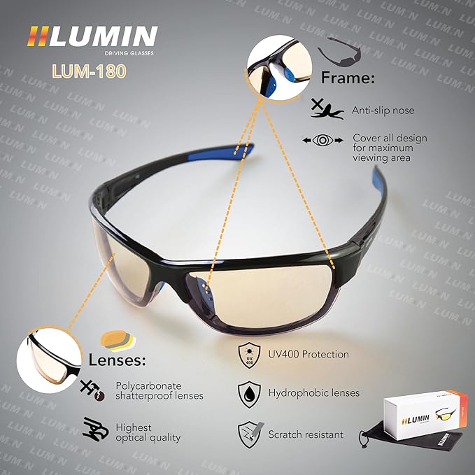 Illumin Night Driving Glasses Vector - Improve Road Safety with Outdoor Night Vision Lenses, Improved Contrast and Anti-glare