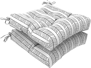 22"x20"x4" Cushion Covers 2 Pack Herringbone White