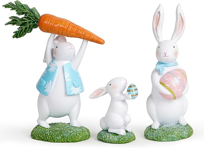 Hodao 3 PCS Easter Bunny Family