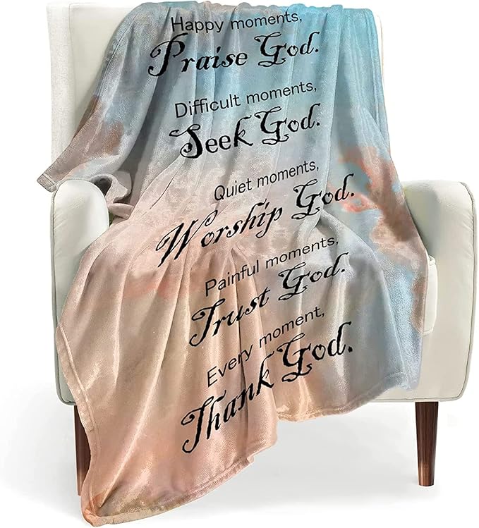 Christian Gifts for Women Inspirational Friendship Gifts Healing Spiritual Throw Blanket with Religious Thoughts and Prayers Birthday Caring Get Well Gifts for Women & Men 40x50 Inch Throws