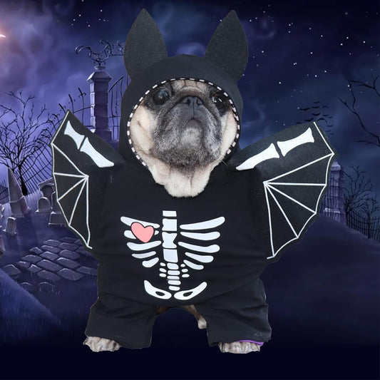 M Dog Bat Costume with Wings