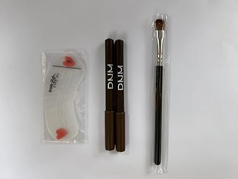 Paquete de 2 lápices de cejas cortos con 1 paquete de cepillo para cejas, 1 paquete de herramienta para cejas, #brownpen001