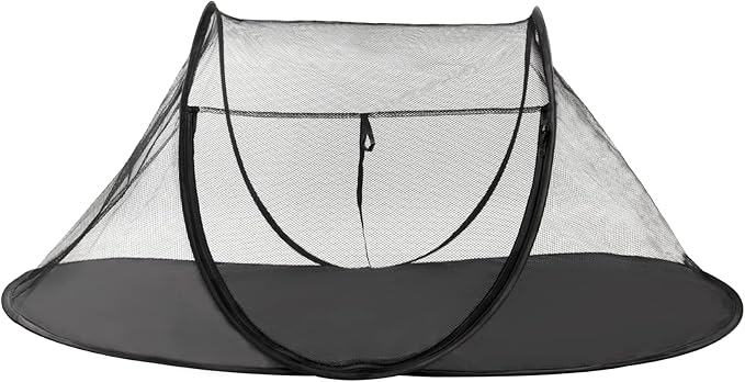 Outdoor Cat Enclosures, Portable Cat Tent for Bearded Dragon, Dogs and Small Animals, Cat Outdoor Tent with Foldable Bag(Black)