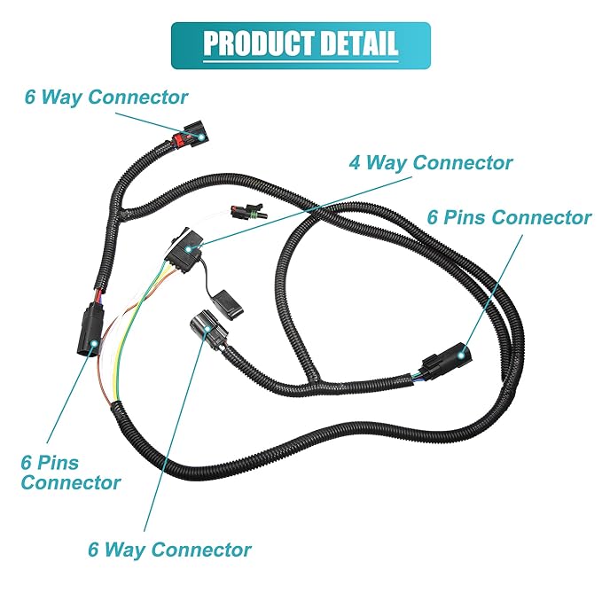 1Pcs Tailgate Light Flat Trailer Wiring Harness for Blade LED Tailgate Light Bar for Chevy Silverado 1500 2019-2022