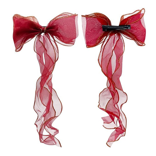 2pc Ribbon Hair Clips