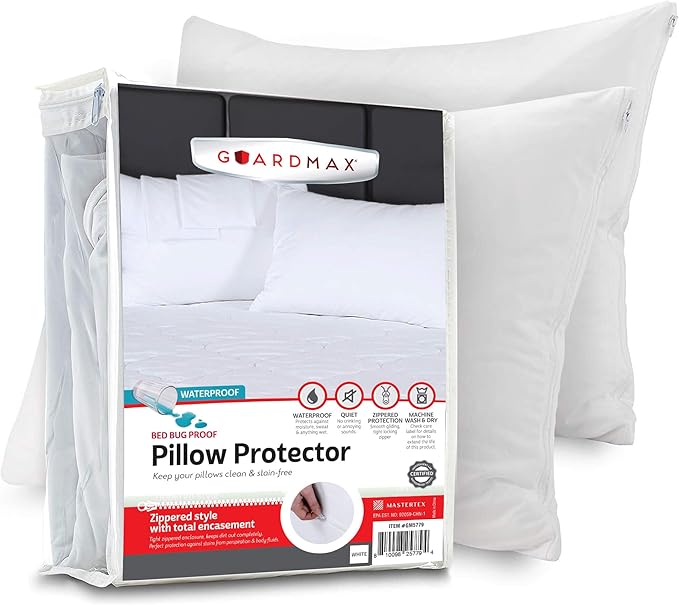 (8 Pack) - Waterproof and Bed Bug Proof Pillow Covers