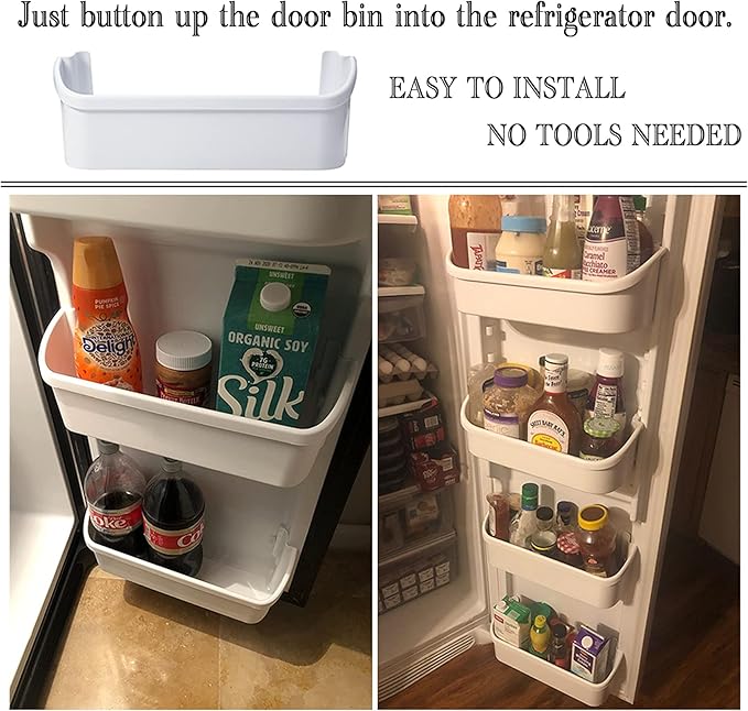 2 pack 240323001 Refrigerator Door Bin, Refrigerator Side Shelf Replacement Part, (15.95in long), Fit for frigidaire kenmore, Replace AP2115741, PS429724, AH429724, 240323007, (DON’T fit freezer door)
