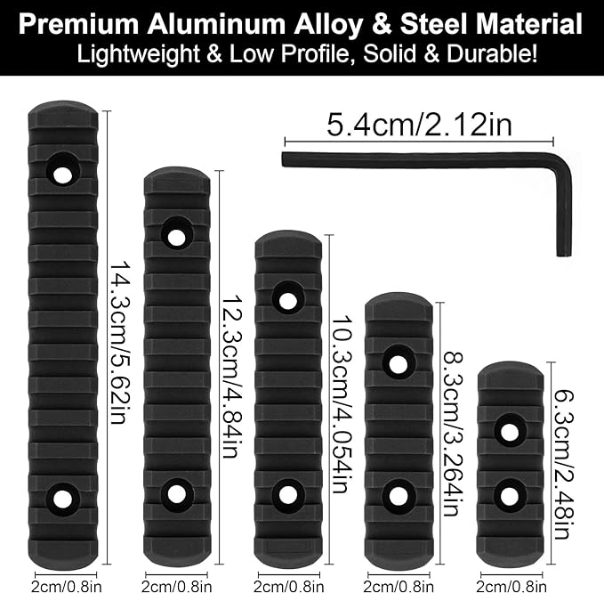 IEKEODI Picatinny Rail, 5,7,9,11,13 Slot Picatinny