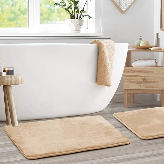 Bath Mat for Bathroom, Non-Slip, Velvet Memory Foam 17x24"