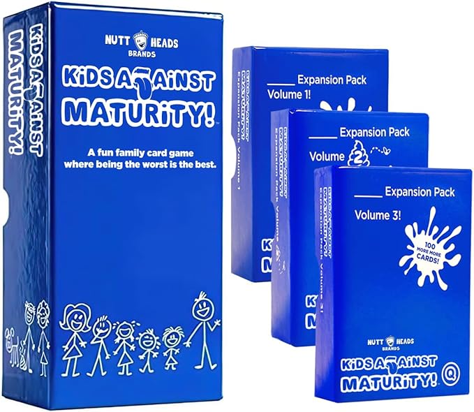 Kids Against Maturity: Card Game for Kids and Families, Super Fun Hilarious for Family Party Game Night, Combo Pack with Expansion #1#2 and #3