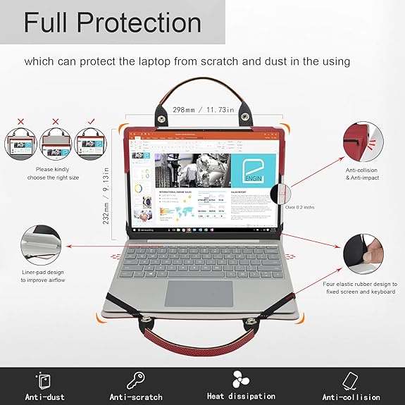 2 in 1 Protective Case + Portable Bag for 12" Acer Chromebook Spin 512 R851TN R853TA/Acer Chromebook 512 C851T C852/Acer Chromebook 712 C871T C871 Laptop[Not fit Acer Chromebook 11]