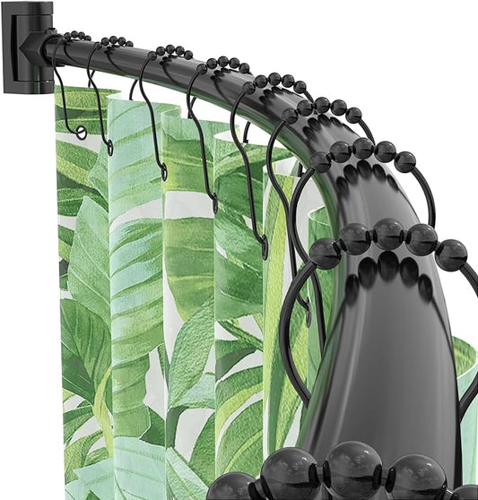 Barra de cortina de ducha curvada arqueada ajustable, inoxidable, expandible, 38-72" 