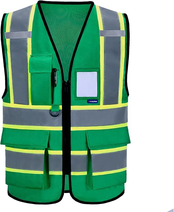 High Vis Reflective Safety Vest for Women Men Security Pocket Zipper