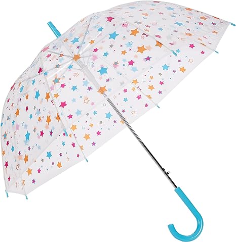 Amazon Basics Clear Round Bubble Umbrella, 34.5 inch, Stars