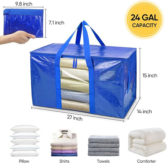 BALEINE Oversized Moving Bag with Reinforced Handles, Heavy-Duty Storage Tote Moving Supplies for Packaging, Camping