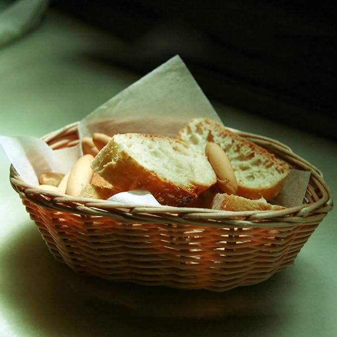 2 Pc Handwoven Oval Plastic Basket