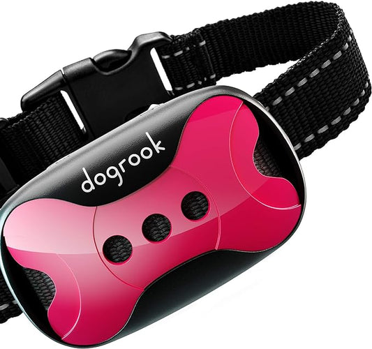 DogRook Collar de ladridos para perros recargable, humano, sin golpes, con 2 vibraciones y pitidos, entrenamiento de razas de perros pequeños, medianos y grandes, sin control remoto, 8-110 libras 