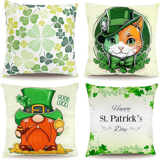 18x18 Set of 4 St Patrick's Day Pillow Covers