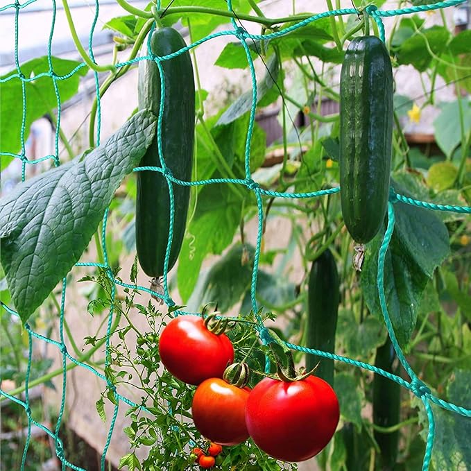 8.2' x 6.6' Garden Trellis Netting Heavy Duty for Climbing Plants, Cucumber, Vine, Fruits & Vegetables Tomato Plants Trellis Net, Climbing Vining Plants